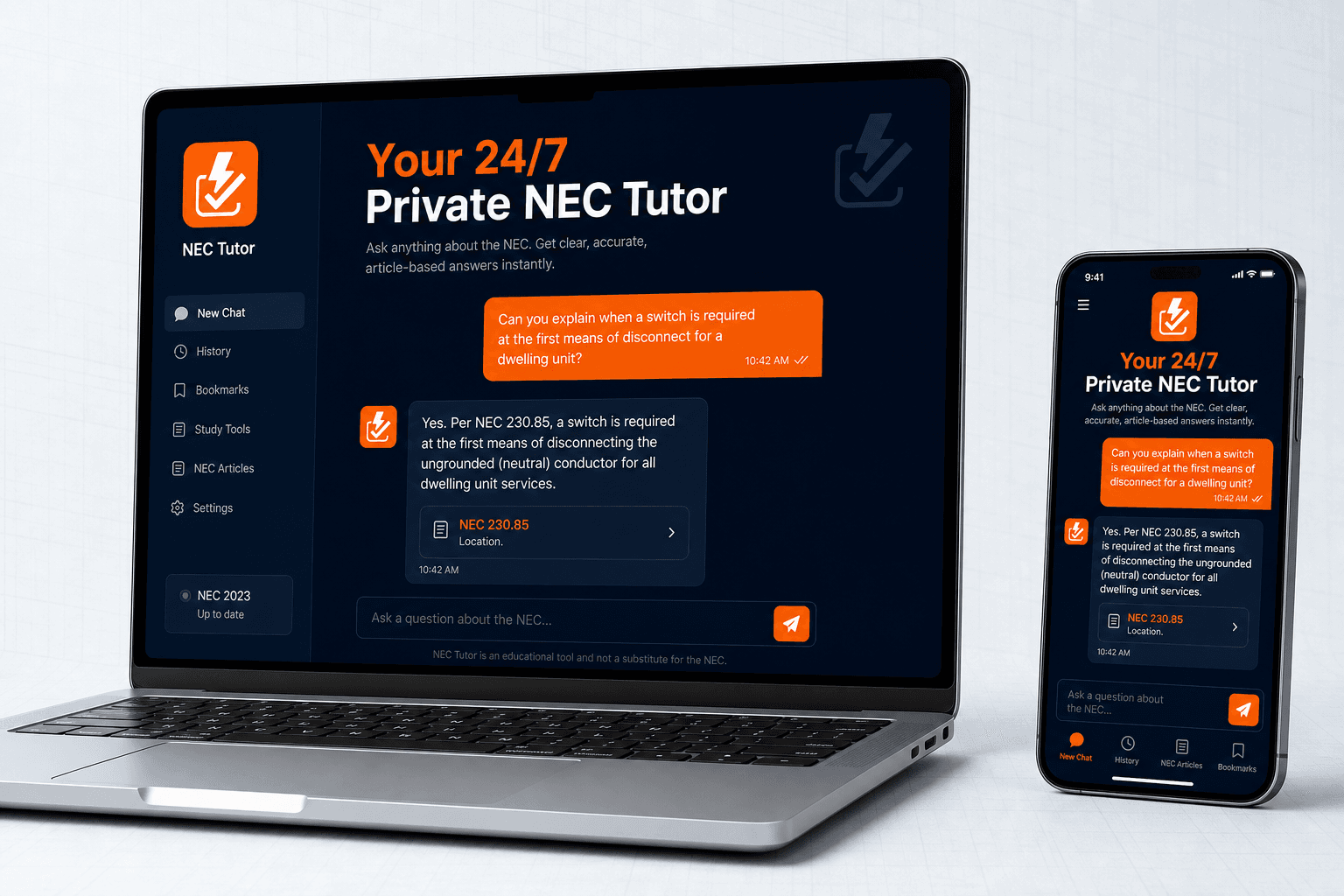 Your 24/7 Private NEC Tutor