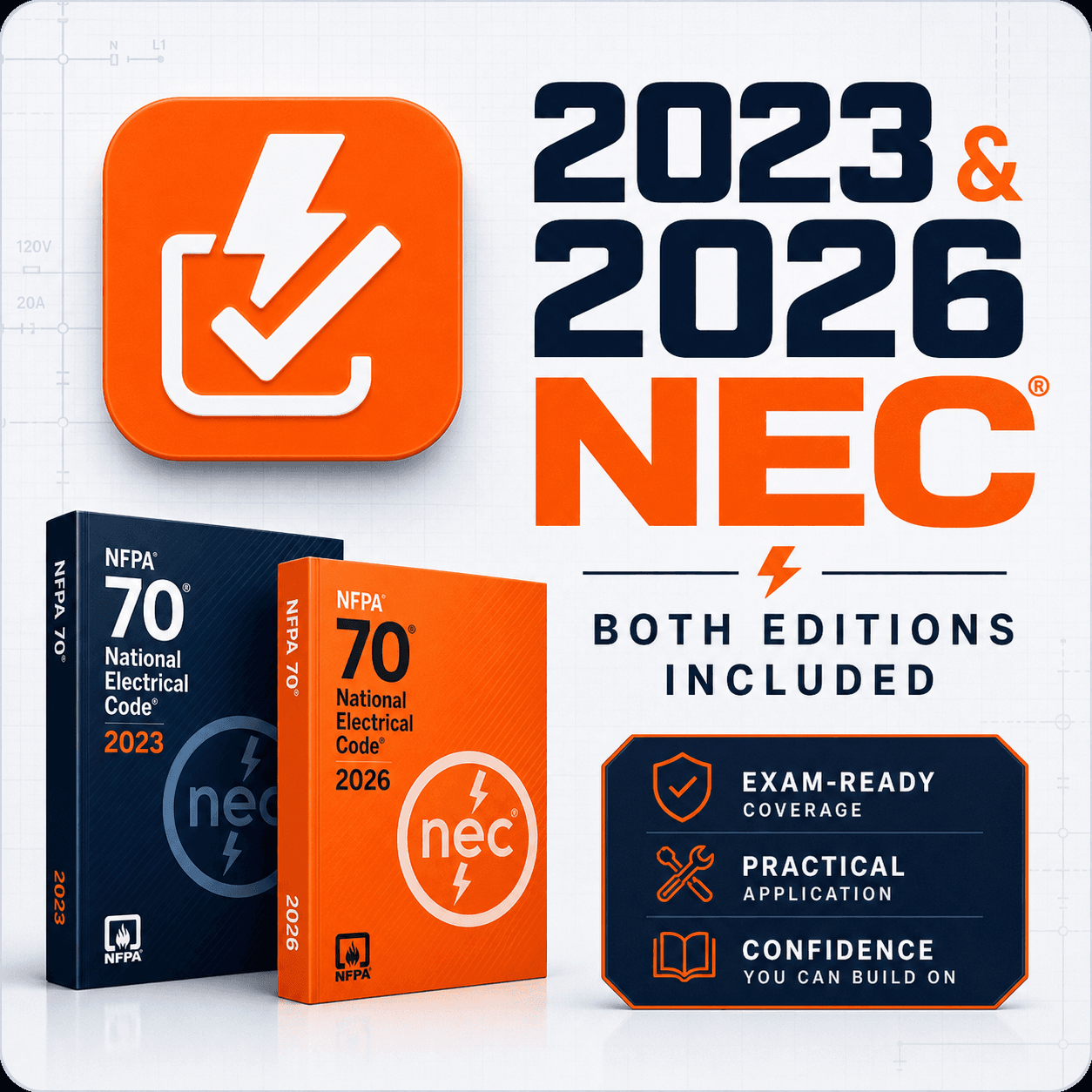 Both 2023 and 2026 NEC editions included